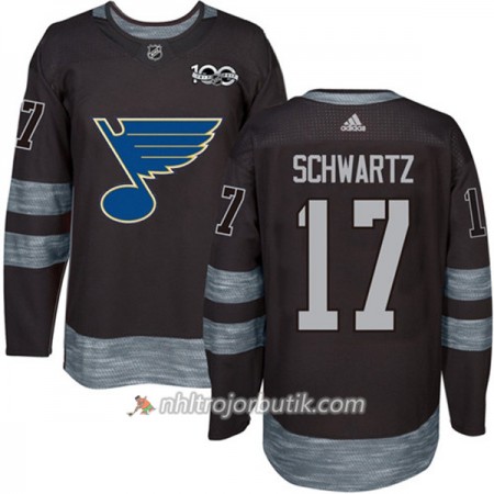 Män Ishockey St. Louis Blues Tröja Jaden Schwartz 17 1917-2017 100th Anniversary Adidas Svart Authentic